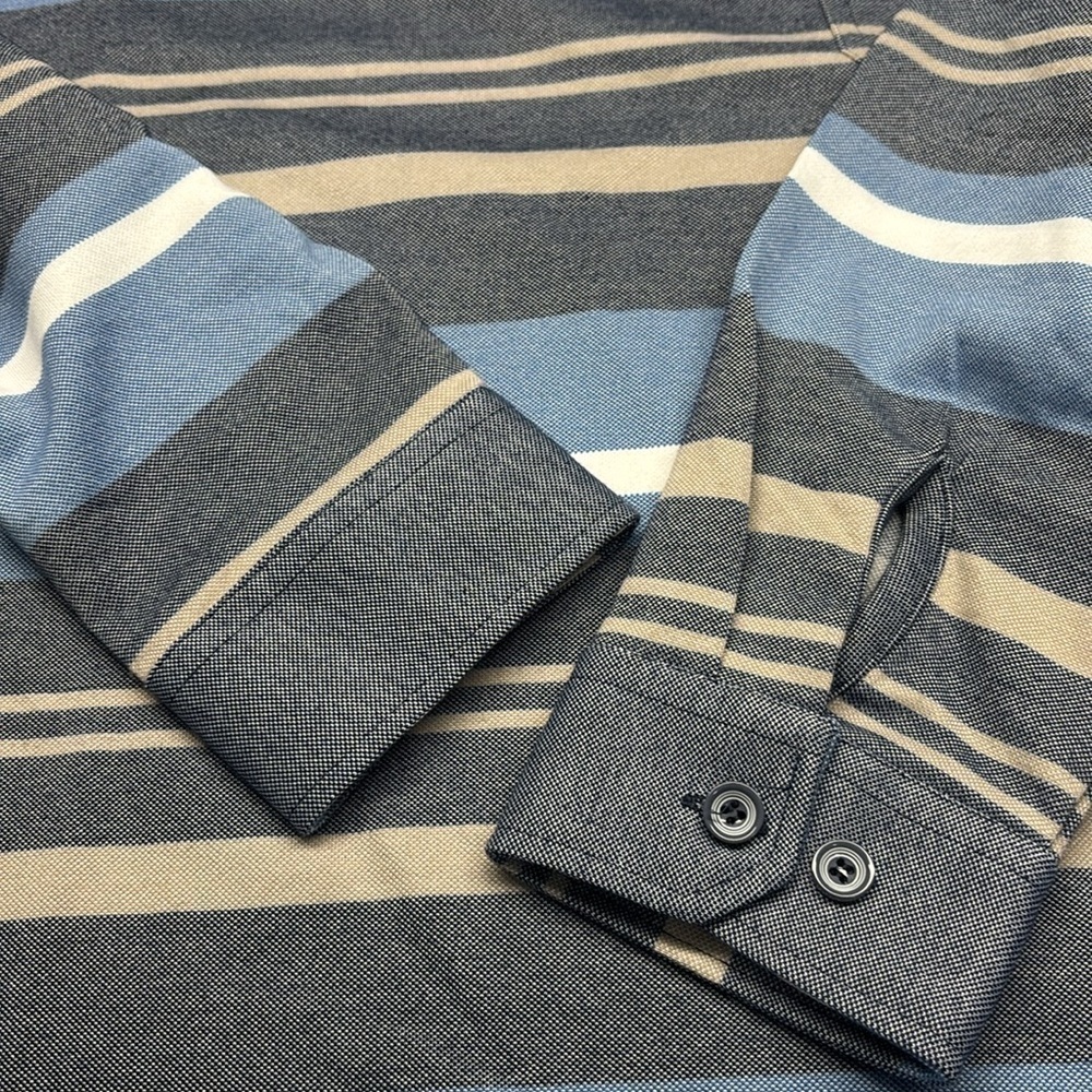 Jeep Long Sleeve Polo Shirt 1/4 Button Stripes Size Large NWT - Picture 6 of 10
